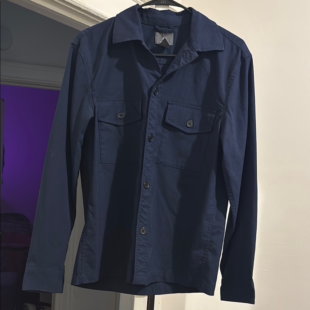Men's Navy Button-Up Jacket